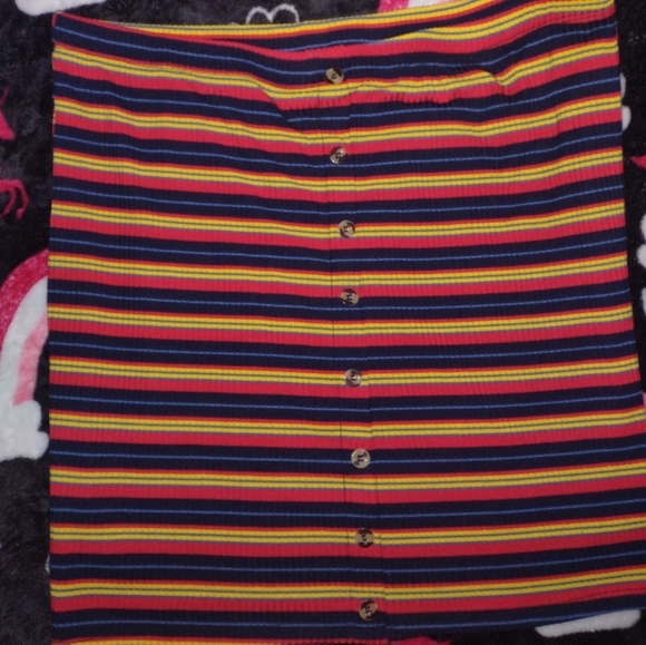 Rainbow Striped Ribbed Skirt Set - Picture 4 of 12